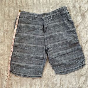 Lucky Brand Mens Gray Textured Flat Front Striped Short 33